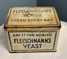 Early 1900s Vintage Fleischmann's Yeast Advertising Tin w/ Lid - Fresh Every Day picture