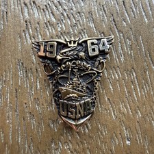 USNA 14K Gold Pin Crest United States Naval Academy Class of 1964 - Inscribed picture