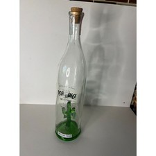 Porfidio Tequila Bottle Empty Handblown Green Cactus Art Glass  Wedding Water picture