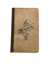 Antique Pocket Memorandum Notebook 1910-1920’s Unused Black Cloth Spine Lined picture