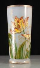 Antique Lamartine Legras Vase Glass Opaline Decor Art Nouveau Floral Rare Old 20 picture