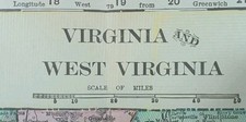 Vintage 1902 VIRGINIA WEST VIRGINIA Map 22