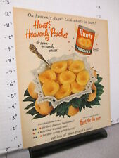 newspaper ad 1955 HUNT's peaches fruit canned food can heavenly down earth price picture