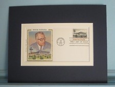 Architect Eero Saarinen designs Dulles Airport & First Day Cover of its stamp picture