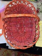 Oval Large Wicket Basket Worh Handle, 22 Long, 15 Wide, Picnic Carryall picture
