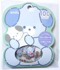 amifa Animal Dog Face Flake Sticker Japan 100 pieces picture