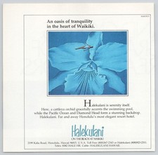 Halekulani Hotel Waikiki Hawaii Cattleya Orchid Resort 1984 Vintage Print Ad picture