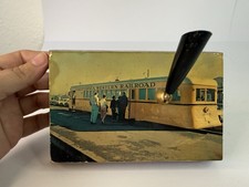 Vintage California Western Skunk Train Redwood Desk Pen Holder Modesto CA picture