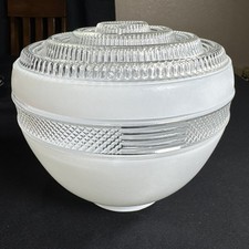 Vintage Mid Century Modern Glass Ceiling  Light Bullseye Shade Retro Atomic picture