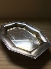 Vintage / Antique 1920s Silver plate Octagonal Footed Dish unmarked 12