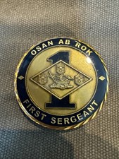 Beautiful First Sergeant Challenge Coin USAF Integrity First - OSAN AB ROK picture