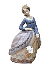 Lladró Figurine EVITA Lady Girl w/ Pink Parasol Umbrella #5212 Retired 1998 EXC picture