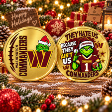 Washington Redskins Grinch Christmas Vibes Commemorative Coin picture