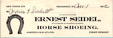 1912 ERNEST SEIDEL HORSE SHOEING Smith's Old Stand  HENDERSON KY  BL506 picture
