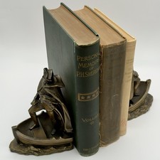Antique 1932 K&O Co J. Ruhl George Washington Bronze Bookends **(ONE REPAIRED)** picture