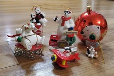 Coca Cola Polar Bear Christmas Ornaments Lot picture
