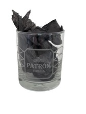 THE PATRON Patrón Tequila Rocks Glass, Clear, Etched Logo, Old Fashioned Style picture