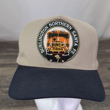 VTG Burlington Northern Santa Fe BNSF Railroad Patch Hat Baseball Cap Strapback  picture