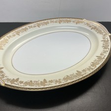 Vintage Noritake Bordeaux 16”Oval Serving Platter Black & Gold Edge picture