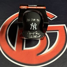 David Cone Joe Girardi Signed New York Yankees Mini Black Helmet Autographed JSA picture