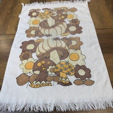 Vtg MCM Canon Brand Mushroom Print Hand Towel Kitchen Towel picture