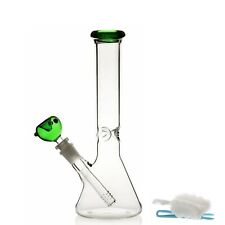 11in Glass Bongs Hookah Bong 4mm Thick Green Bowl 14mm picture