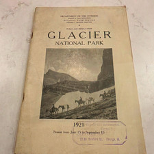 VINTAGE 1921 Glacier National Park Rules & Regulations Booklet W/ FOLD MAP Rare picture