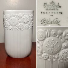 New BJORN WIINBLAD Rosenthal Studio White Matte Porcelain Floral-Relief Vase picture