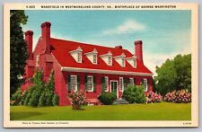 Westmoreland Virginia Wakefield George Washington Birthplace Linen Postcard picture
