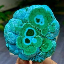 411G Natural Chrysocolla/Malachite transparent cluster rough mineral crystal picture