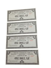 Lot of 4 1933 Parsons Commercial Bank $1 Clearing House Certificates Kansas... picture