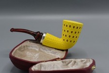 Reverse Calabash Lattice Dublin Pipe New block Meerschaum Handmade W  Case#651 picture