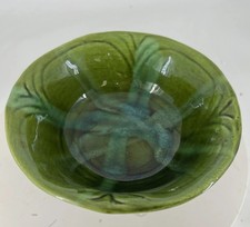 Vintage MCM USA Pottery Bowl Green Drip Glaze 273 Mid Century Modern 7” picture