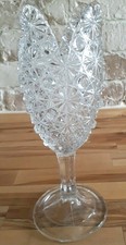 Antique EAPG Hobbs Brockunier Daisy & Button Chalice Tuilp Vase Clear 9