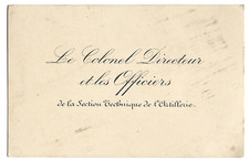 Business Card Colonel Director and Officers Artillery Technical Section picture