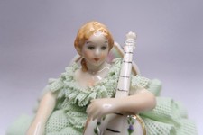 Irish Dresden MZ Stephanie Celtic Melodie Emerald Collection Lace Cello Fig C31 picture