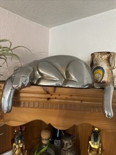 Vintage Dolbi Cashier 1985 Large Polished Chrome Resting Panther Made In Korea picture