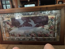 )0 Wide and 48 Height Oak Wood All Leaded Stainglass Muriel Wall Picture Art picture