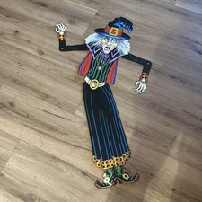 Vintage BEISTLE 41” Halloween Disco WITCH Jointed Hinged Diecut Decoration picture