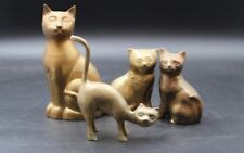 VTG Brass Cat Lot  Shelf Sitter Figurines picture