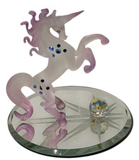 Miniature Glass Baron Star Mirror Base Celestial Unicorn Crystal S2 599 Vintage picture
