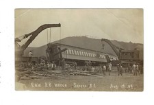 1909 Erie Railroad Train Wreck Savona New York RPPC Postcard 5320 picture