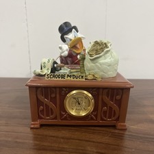 Vintage Scrooge McDuck Bank Clock Piggy Bank Figure Figurine DOES NOT WORK picture