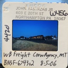 BNSF Freight Train 6743+2 Crow Agency MT 2006 35mm Slide Railroad Art picture