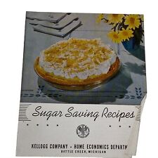 KELLOGG'S WWII Vintage Sugar Saving Recipes Foldout Cookbook Booklet 1940's picture
