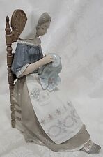 Lladro Embroiderer Woman On Chair Needlepoint 4865 Large Figurine 11