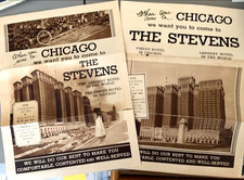 TWO 1930'S STEVEN'S HOTEL CHICAGO PROMOTIONAL BROCHURES picture