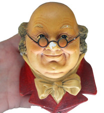 BOSSONS ENGLAND CHALKWARE HEAD FACE WALL ART BUST VINTAGE SIGNED NUMBERED picture