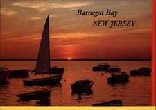 New Jersey Barnegat Bay sailboat boats at sunset ~ postcard sku069 picture
