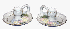 Vintage Lefton's Matte Porcelain Pastel Flowers Candleholder Numbered KW3211 picture